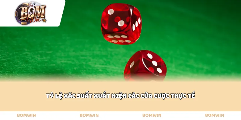 Tỷ lệ xác suất xuất hiện các cửa cược thực tế